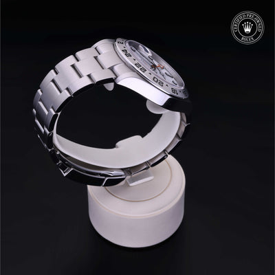 Rolex Certified Pre-owned Explorer M226570-0001 front on black background