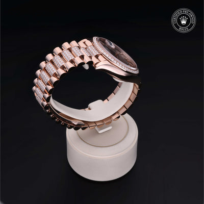 Rolex Certified Pre-owned Day-date M128345RBR-0045 front on black background