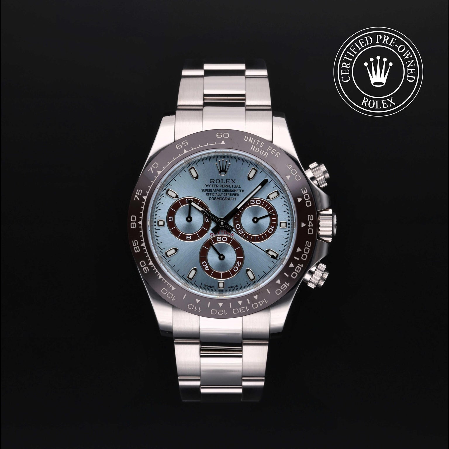 Rolex CPO Daytona M116506 front on white background