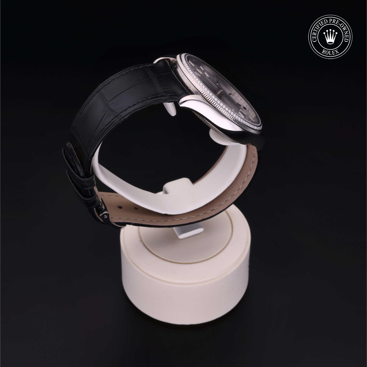 Rolex Certified Pre-owned Cellini M50609RBR-0008 front on black background