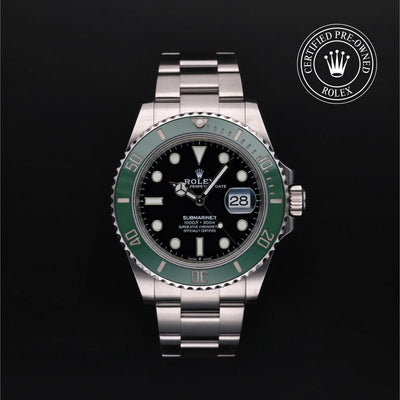 Rolex CPO Submariner M126610LV front on white background