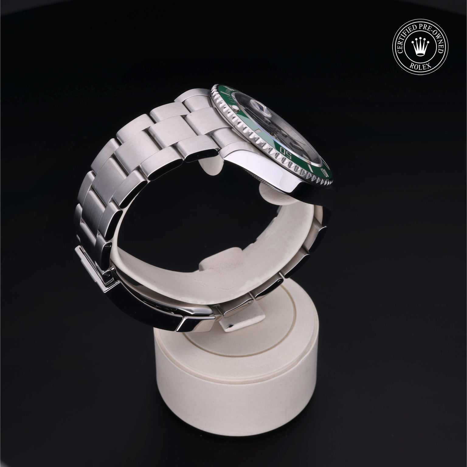 Rolex CPO Submariner M126610LV front on white background