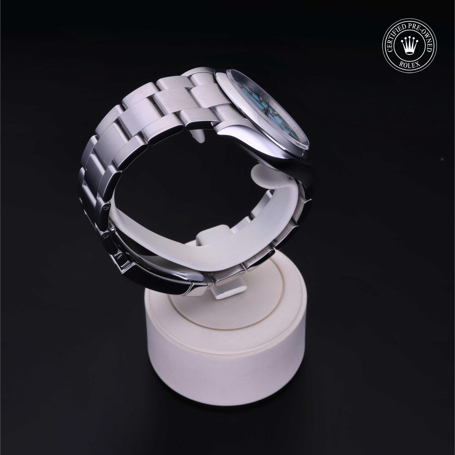 Rolex CPO Oyster Perpetual M126000 front on white background