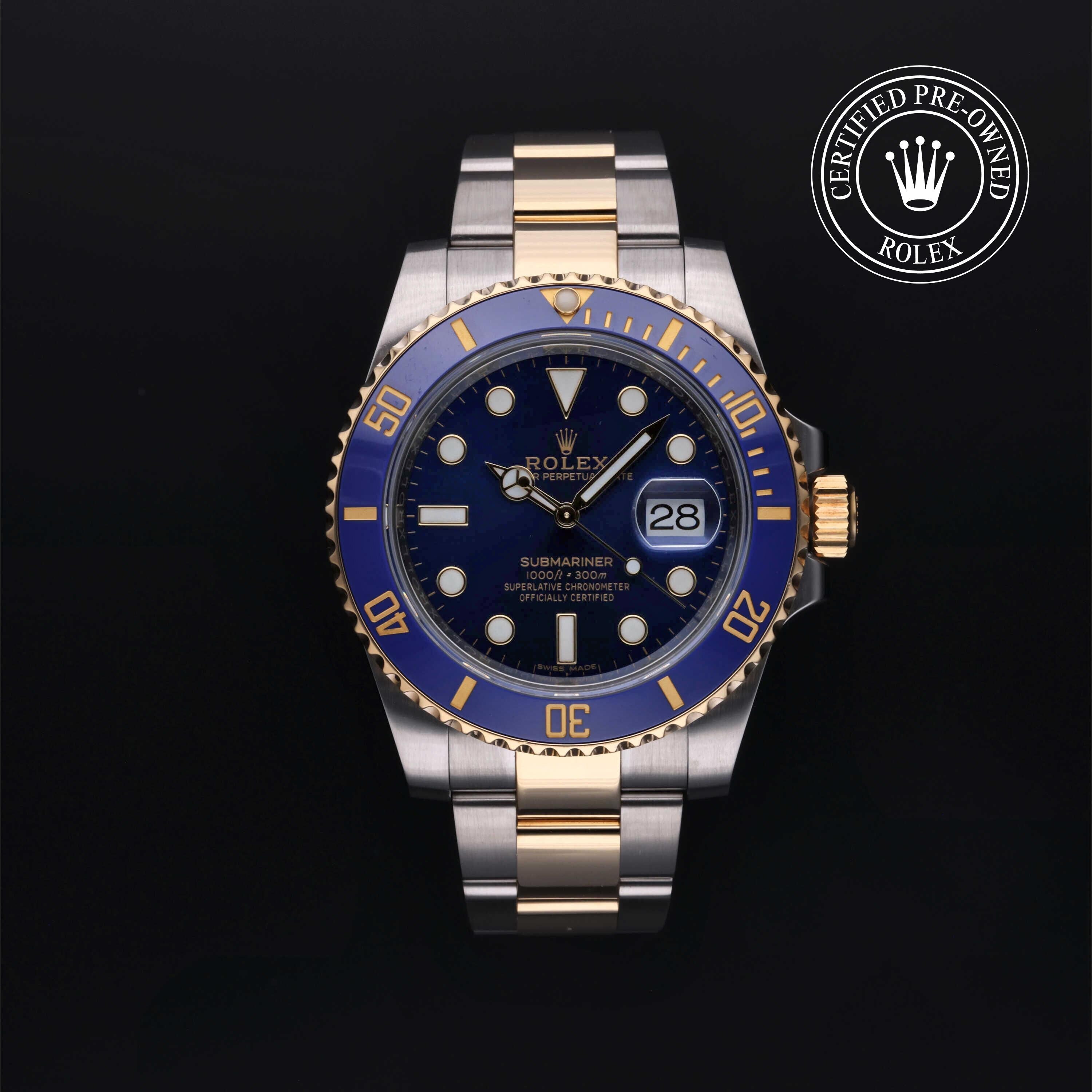 Rolex CPO Submariner M116613LB front on white background