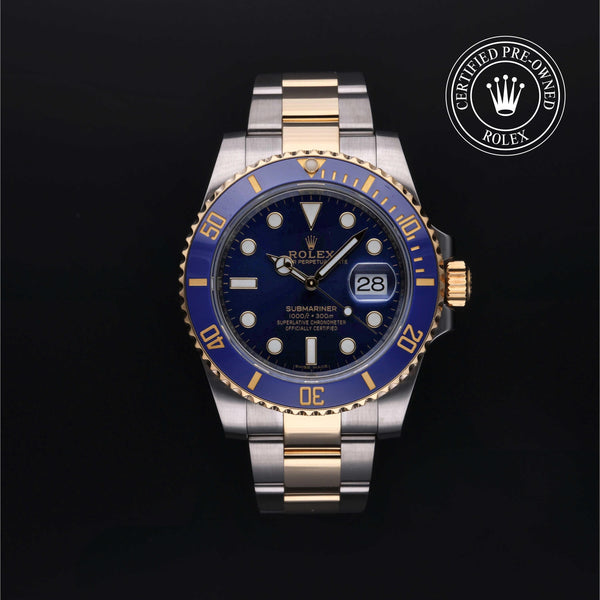 Rolex CPO Submariner M116613LB front on white background
