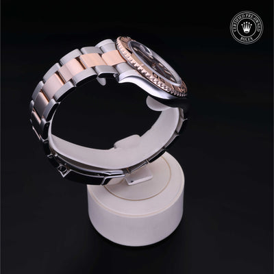 Rolex Certified Pre-owned Yacht-Master M116621-0001 front on black background