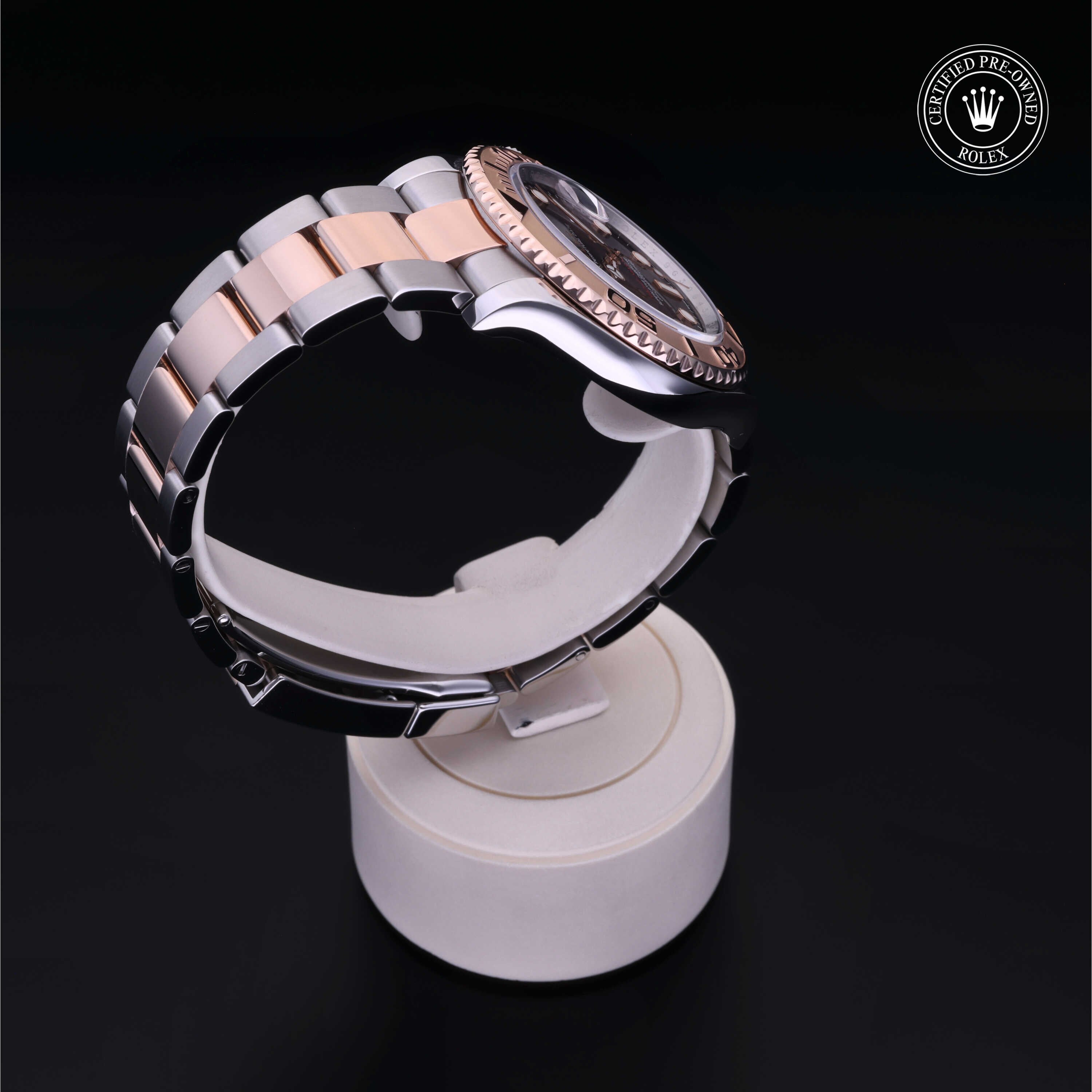 Rolex Certified Pre-owned Yacht-Master M116621-0001 front on black background