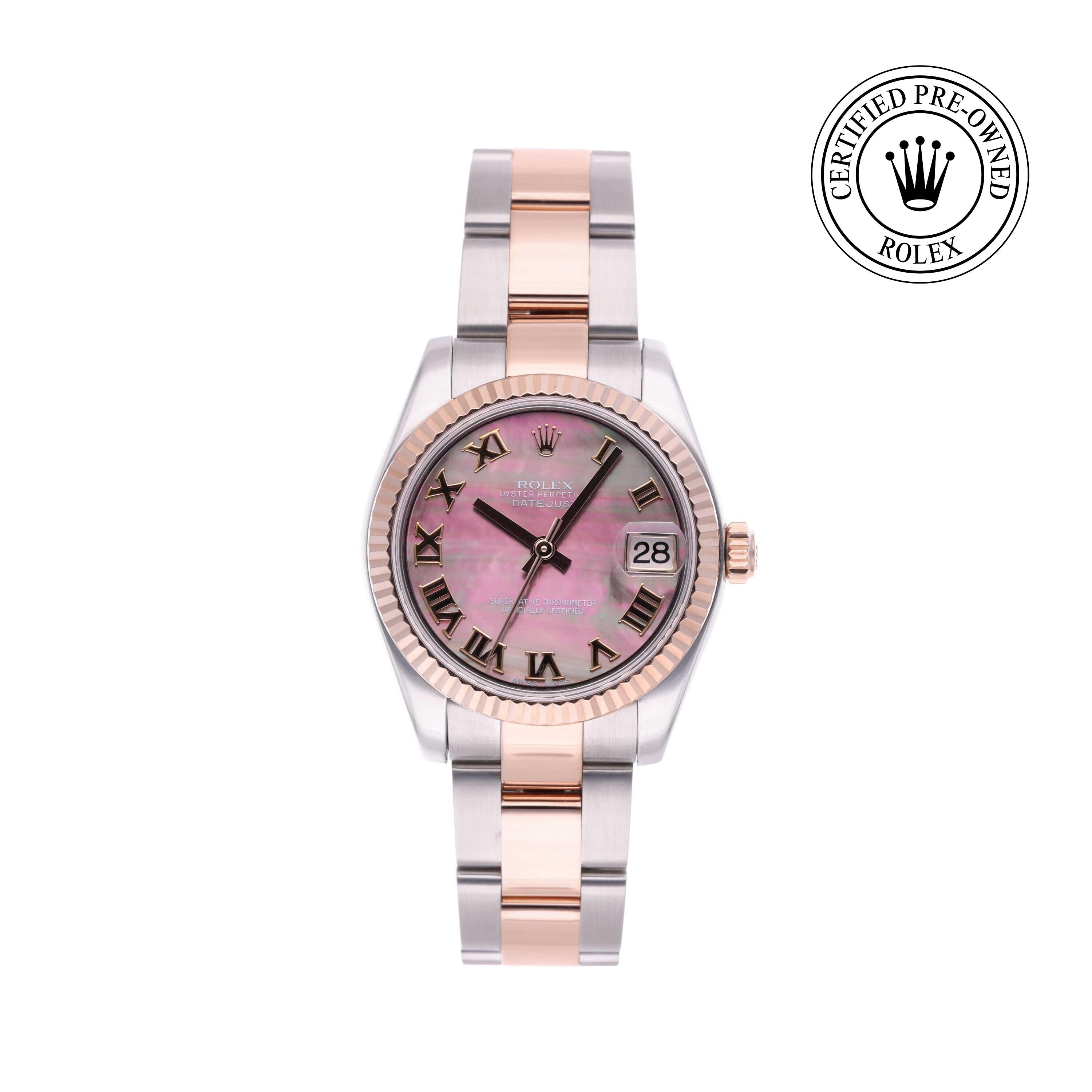 Rolex CPO Lady Datejust M178271 front on white background