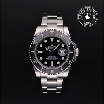 Rolex CPO Submariner M116610LN front on white background