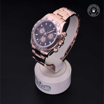 Rolex Certified Pre-owned Daytona M116505-0002 front on black background
