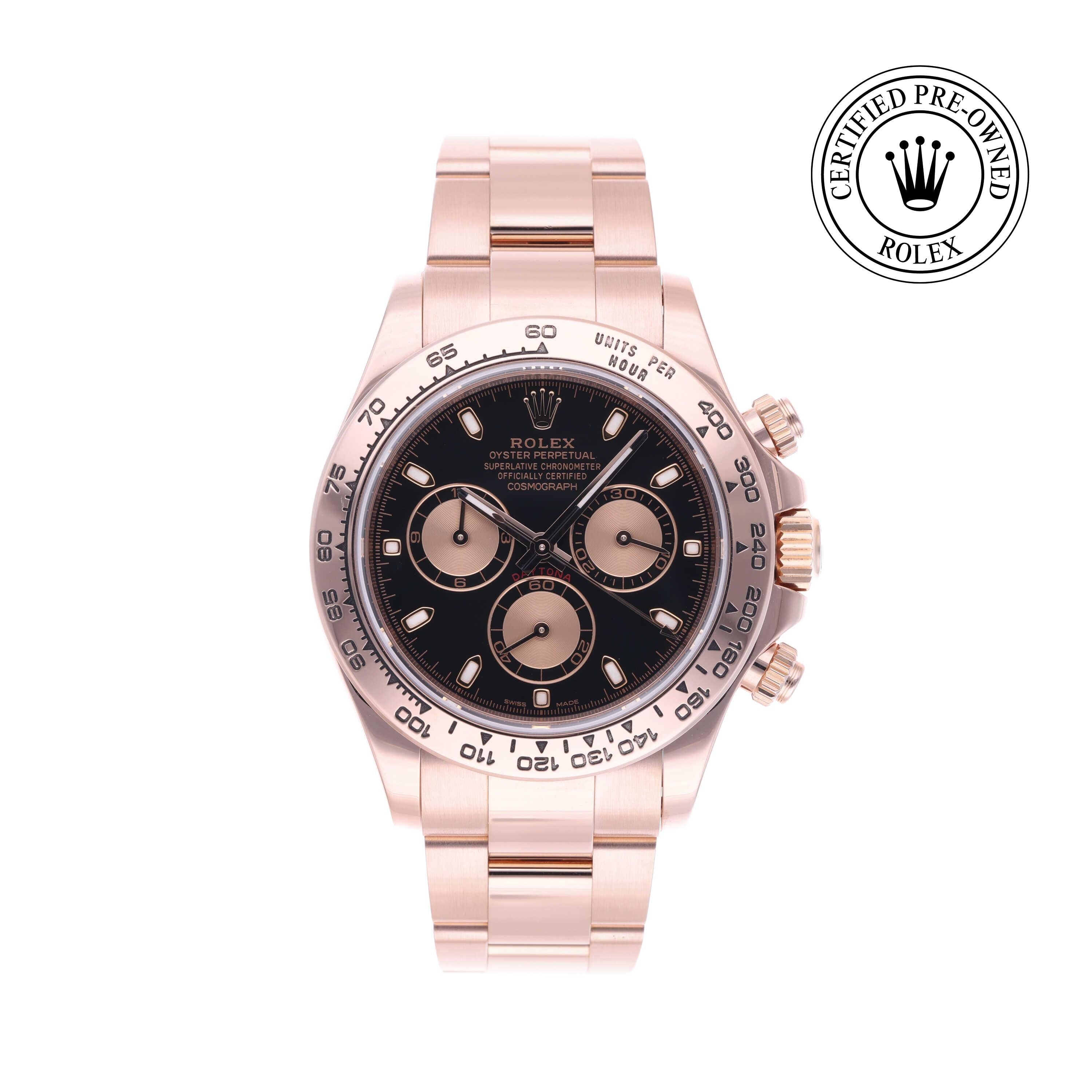 Rolex Certified Pre-owned Daytona M116505-0002 front on white background