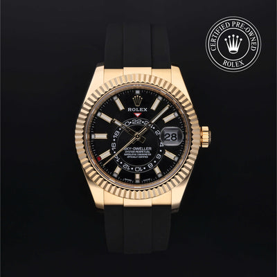 Rolex Certified Pre-owned Sky-Dweller M326238-0009 front on black background