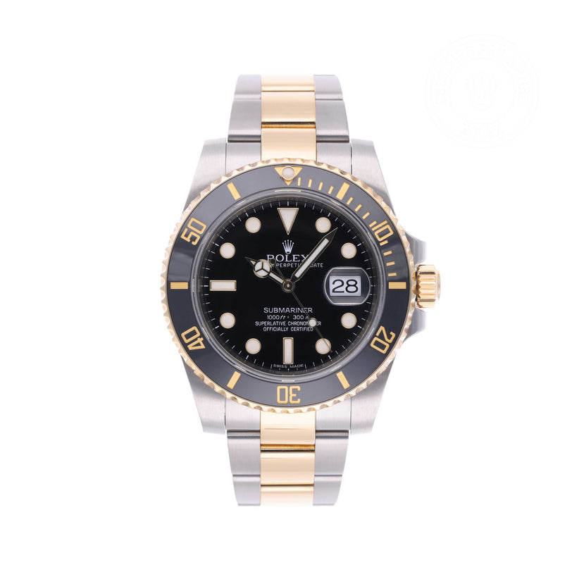 Rolex Certified Pre-owned Submariner M116613LN-0001 front on white background