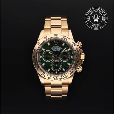 Rolex Certified Pre-owned Daytona M116508-0013 front on black background