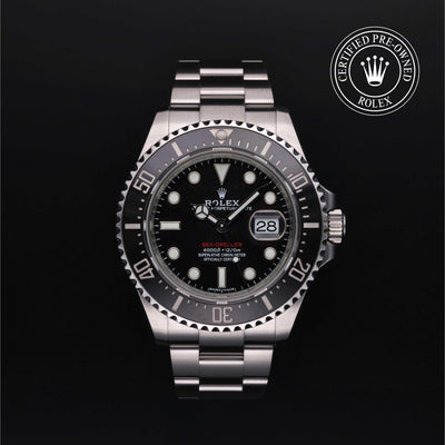 Rolex Certified Pre-owned Sea-Dweller M126600-0001 front on black background