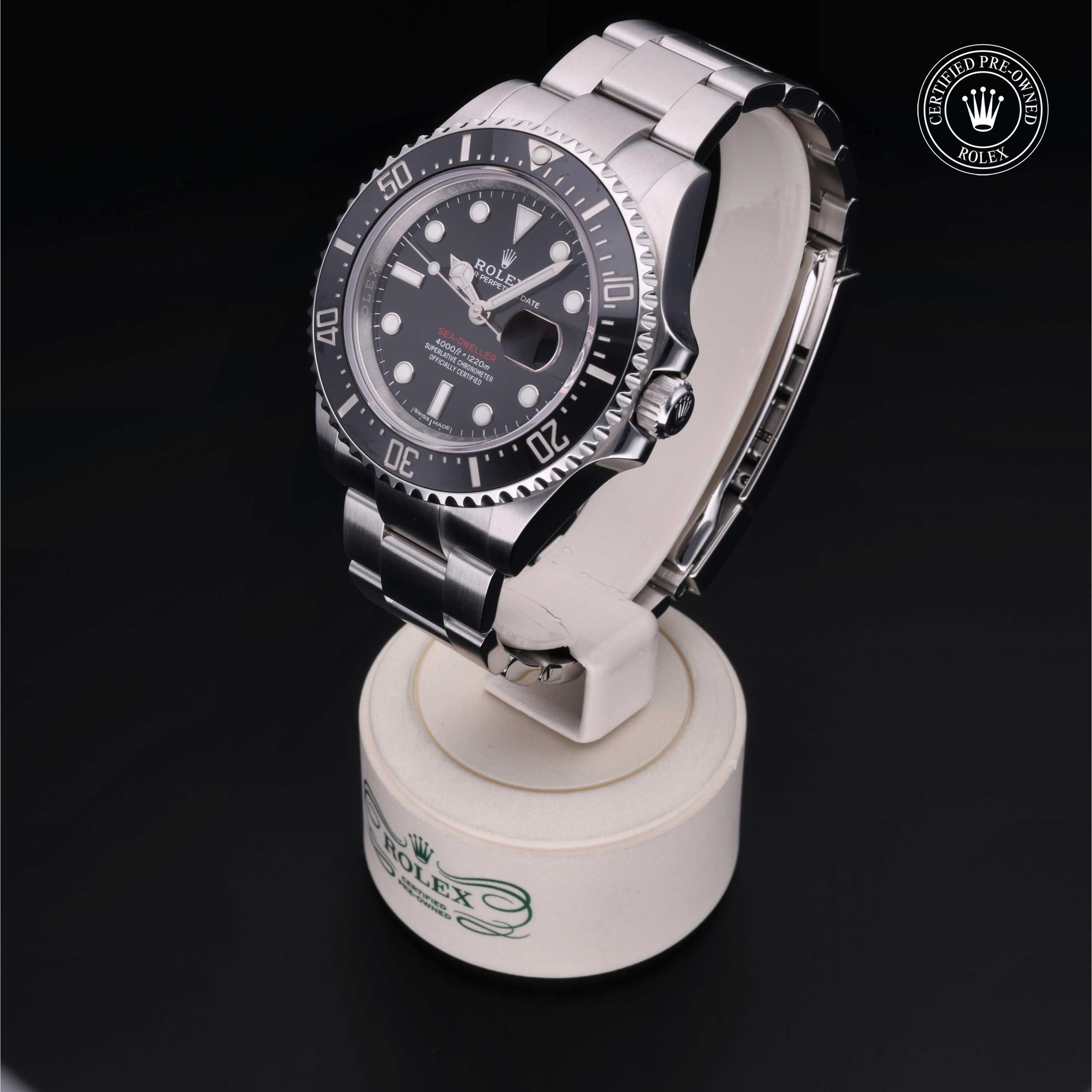 Rolex Certified Pre-owned Sea-Dweller M126600-0001 front on black background
