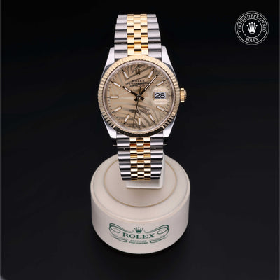 Rolex Certified Pre-owned Datejust M126233-0037 front on black background