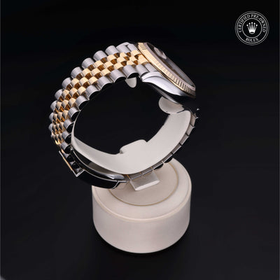 Rolex Certified Pre-owned Datejust M126233-0037 front on black background