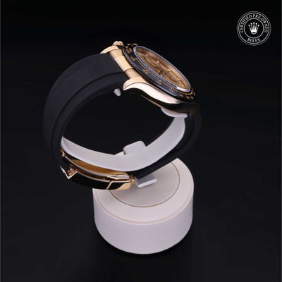 Rolex Certified Pre-owned Daytona M116518LN-0034 front on black background