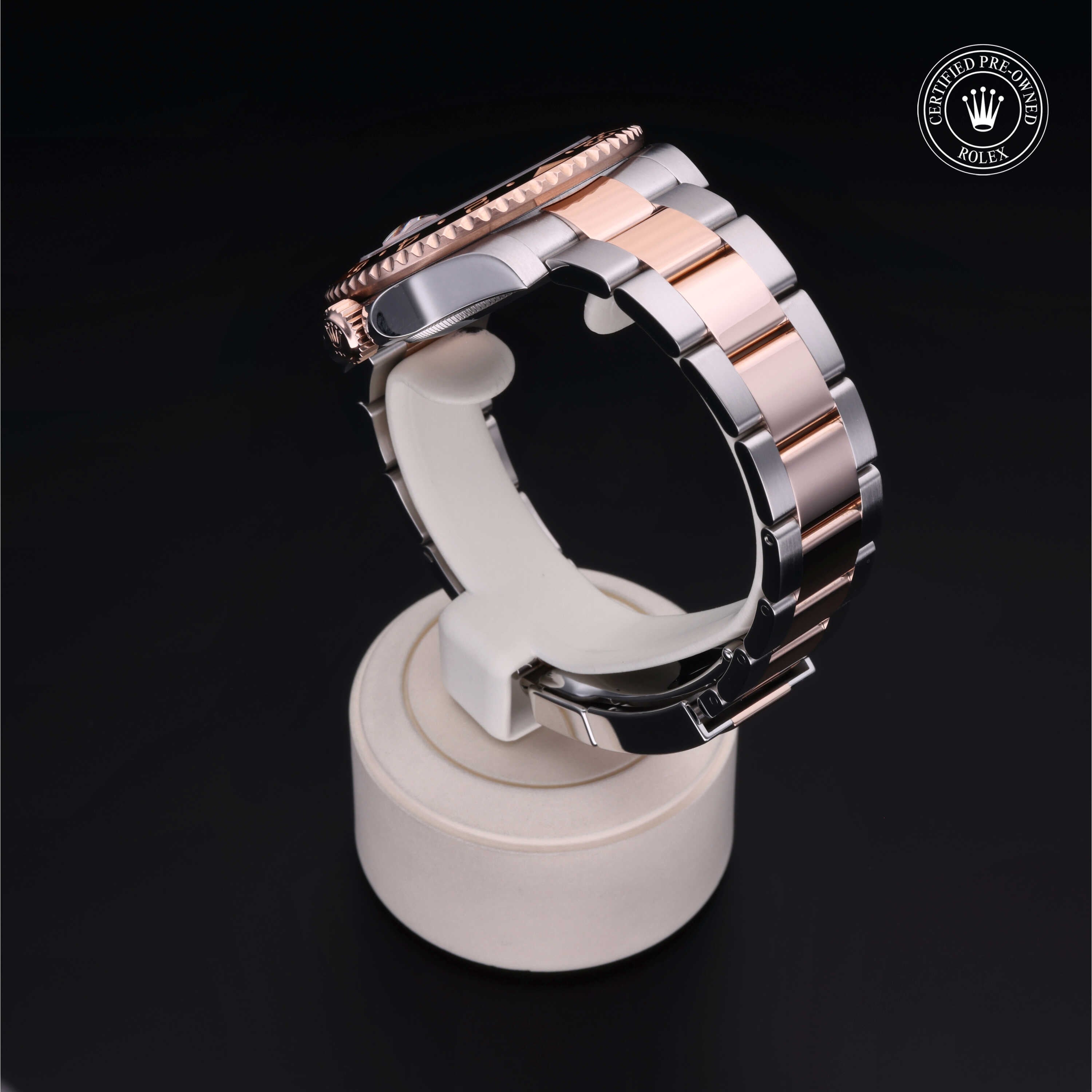 Rolex Certified Pre-owned GMT M126711CHNR-0002 front on black background