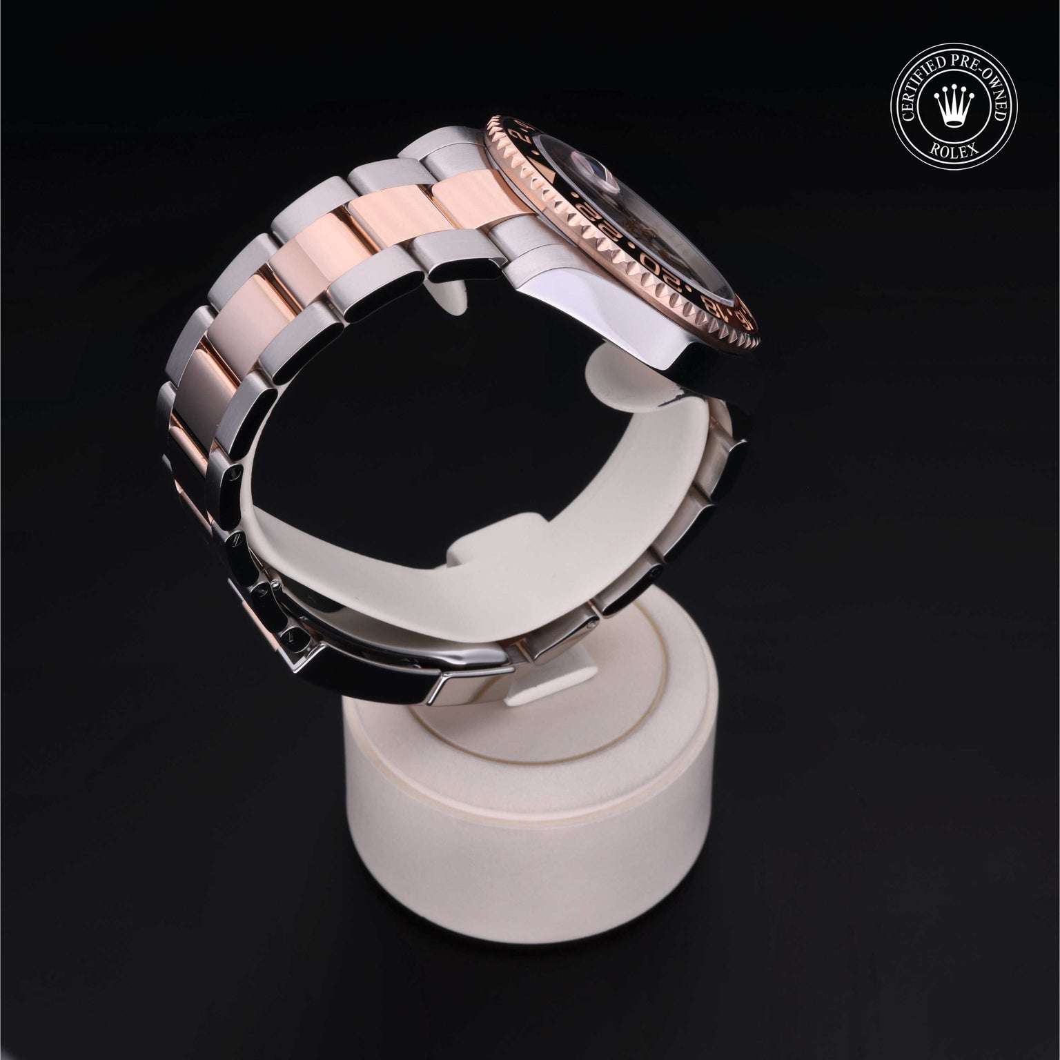 Rolex Certified Pre-owned GMT M126711CHNR-0002 front on black background