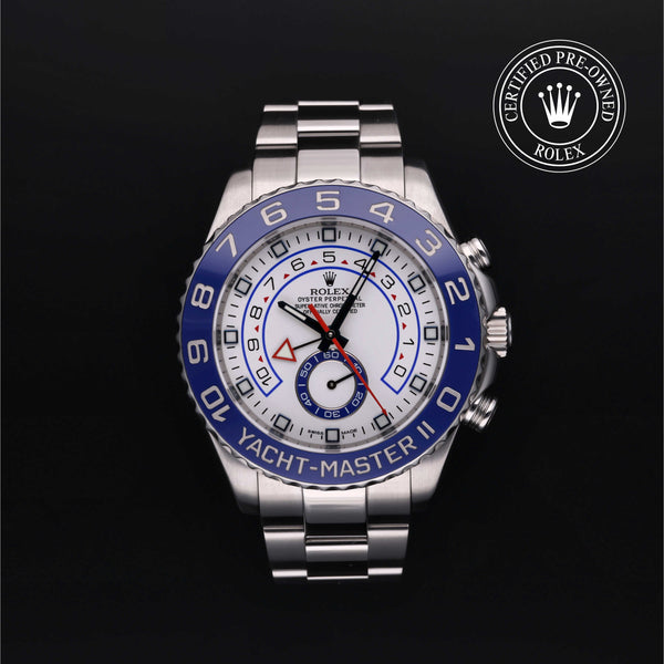 Rolex Certified Pre-owned Yacht-Master M116680-0001 front on black background