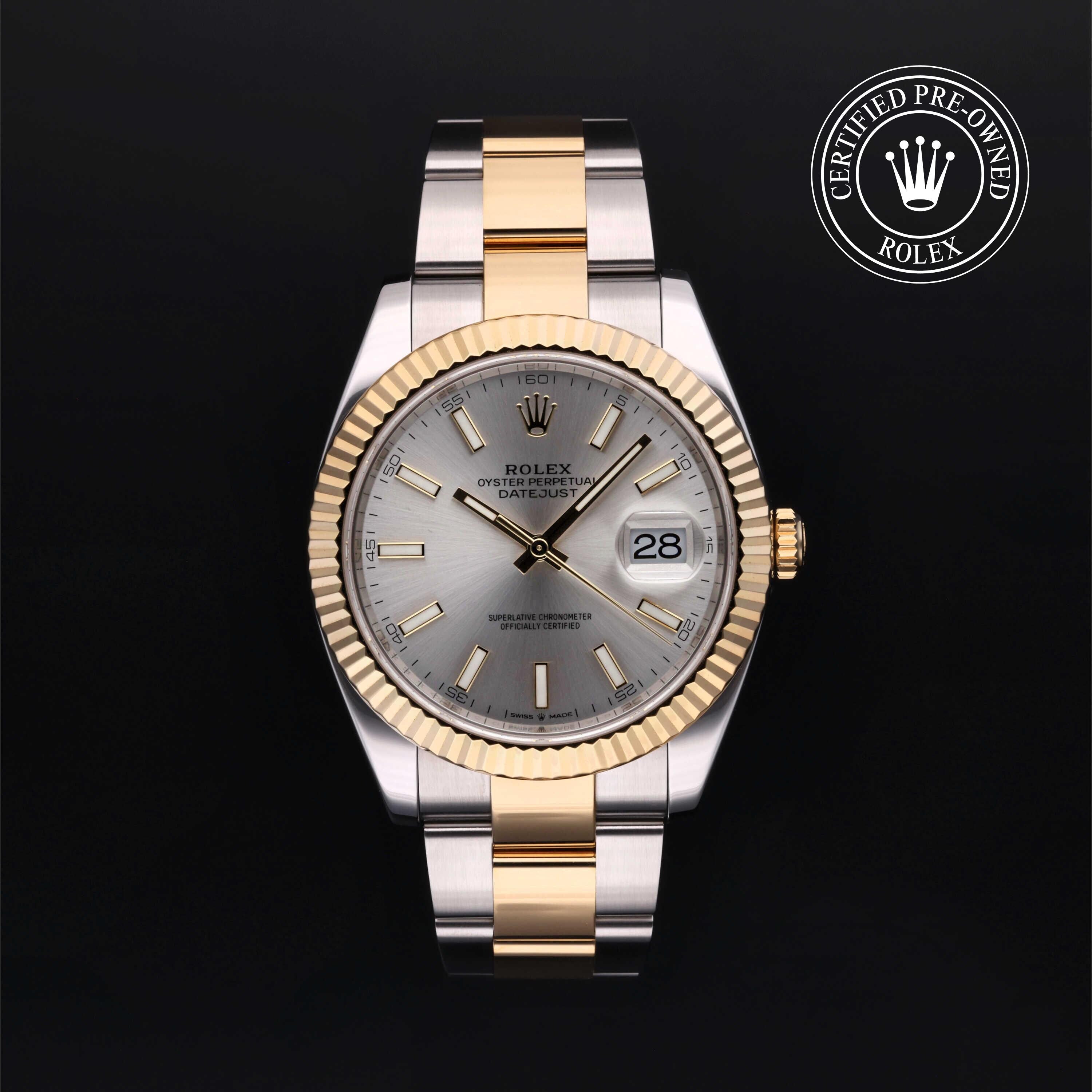 Rolex Certified Pre-owned Datejust M126333-0001 front on black background