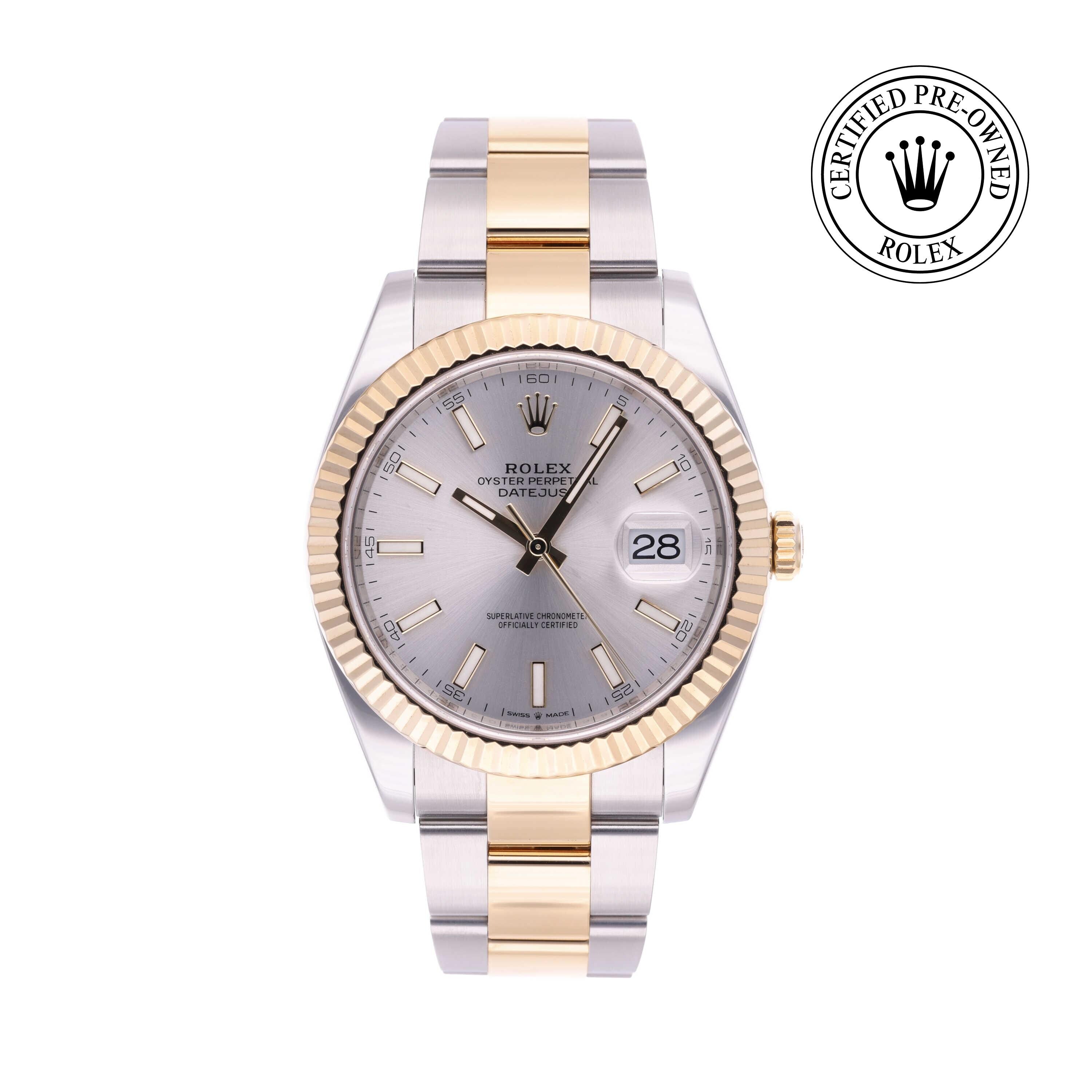 Rolex Certified Pre-owned Datejust M126333-0001 front on white background