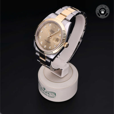 Rolex Certified Pre-owned Datejust M126333-0011 front on black background