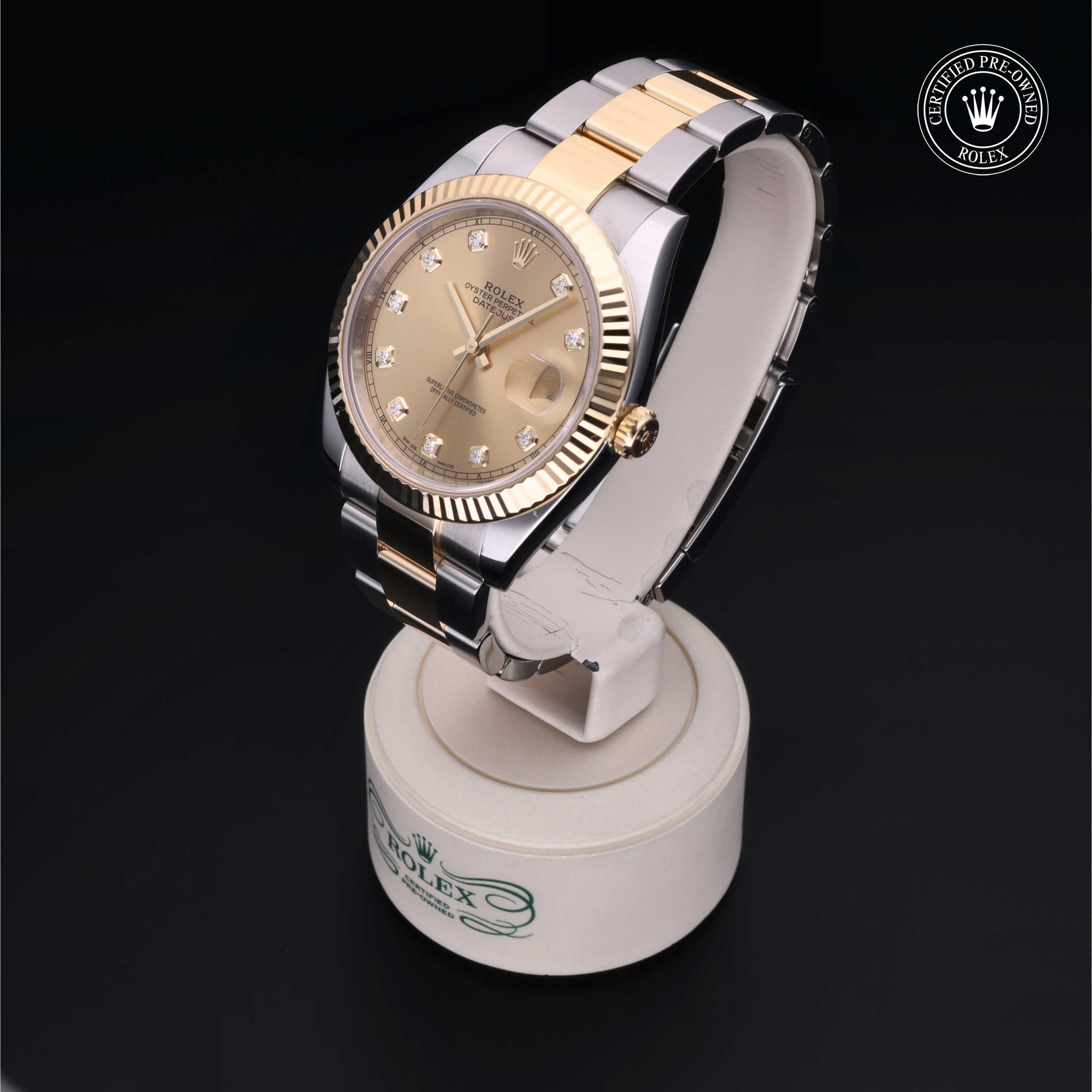 Rolex Certified Pre-owned Datejust M126333-0011 front on black background