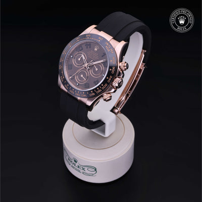 Rolex Certified Pre-owned Daytona M116515LN-0015 front on black background
