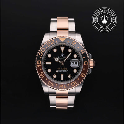 Rolex Certified Pre-owned GMT M126711CHNR-0002 front on black background