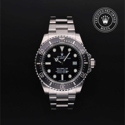 Rolex Certified Pre-owned Sea-Dweller M116600-0003 front on black background