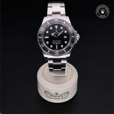 Rolex Certified Pre-owned Sea-Dweller M116600-0003 front on black background