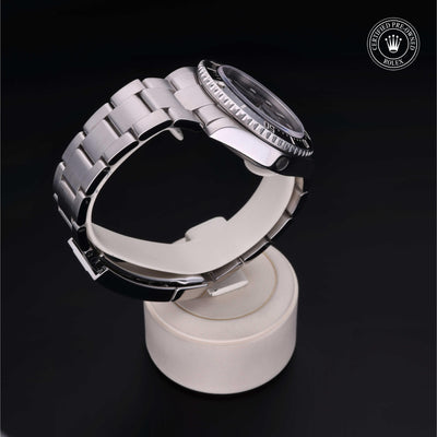 Rolex Certified Pre-owned Sea-Dweller M116600-0003 front on black background