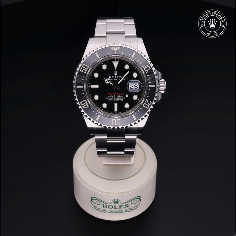Rolex Certified Pre-owned Sea-Dweller M126600-0001 front on black background