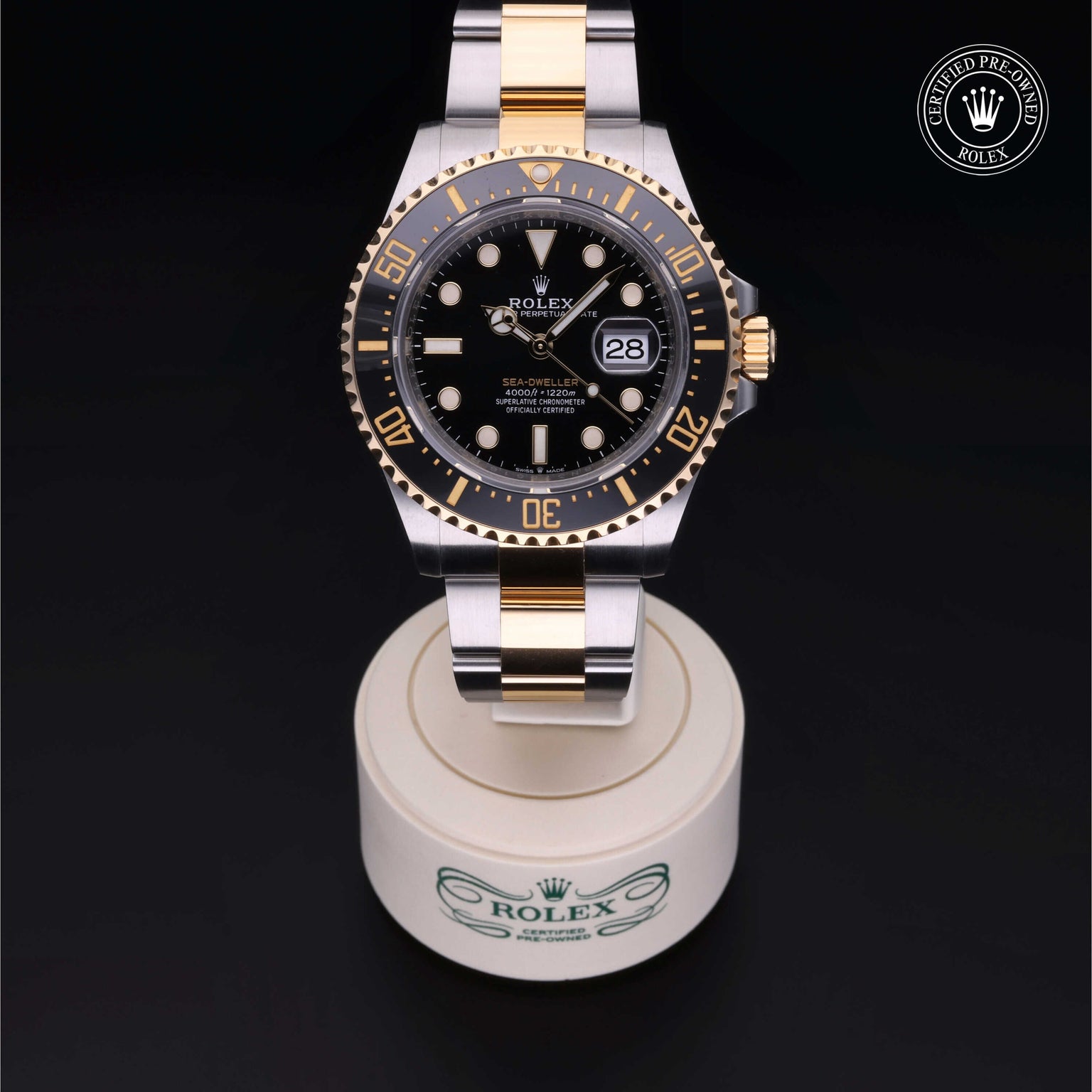 Rolex Certified Pre-owned Sea-Dweller M126603-0001 front on black background