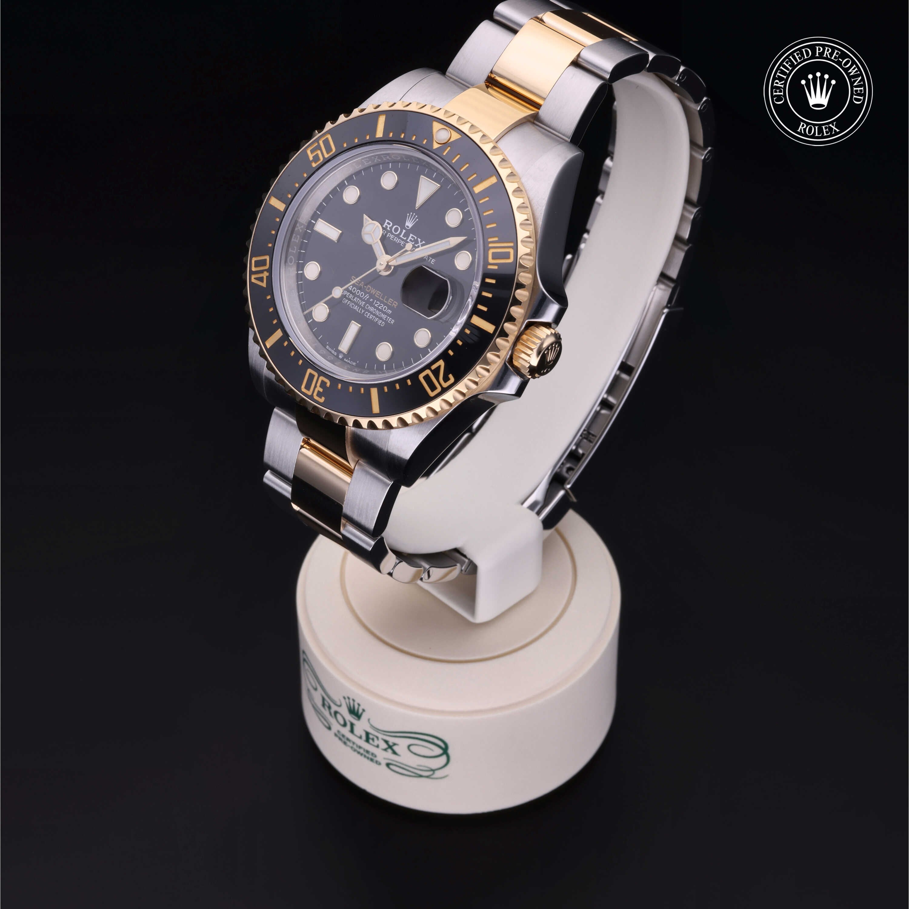Rolex Certified Pre-owned Sea-Dweller M126603-0001 front on black background