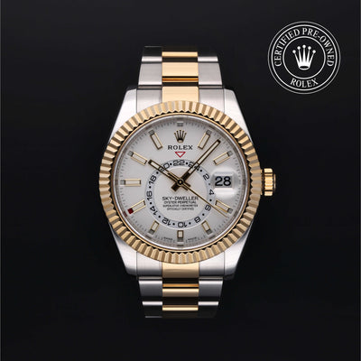 Rolex Certified Pre-owned Sky-Dweller M326933-0009 front on black background