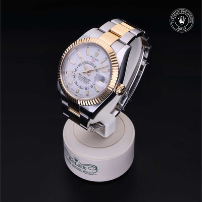 Rolex Certified Pre-owned Sky-Dweller M326933-0009 front on black background