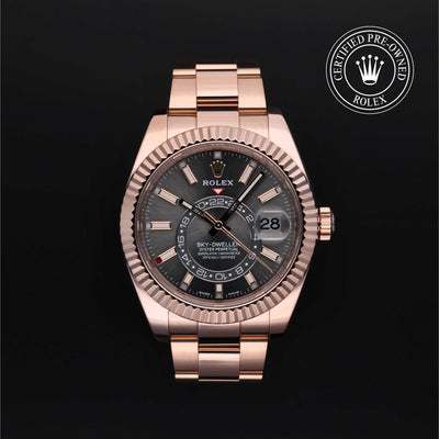 Rolex Certified Pre-owned Sky-Dweller M326935-0007 front on black background