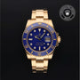 Rolex Certified Pre-owned Submariner M116618LB-0002 front on black background