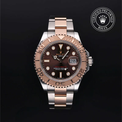Rolex Certified Pre-owned Yacht-Master M116621-0001 front on black background