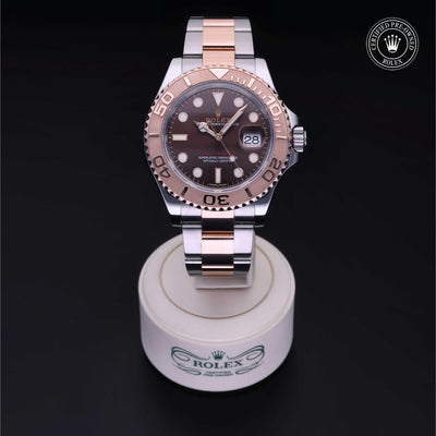 Rolex Certified Pre-owned Yacht-Master M116621-0001 front on black background
