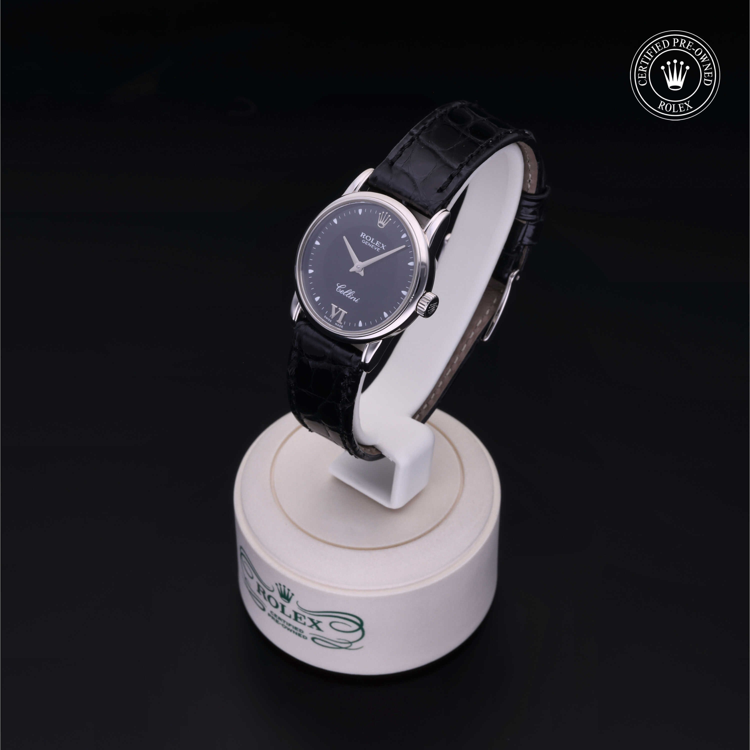 Rolex Certified Pre-owned Cellini M6111/9-0003 front on black background