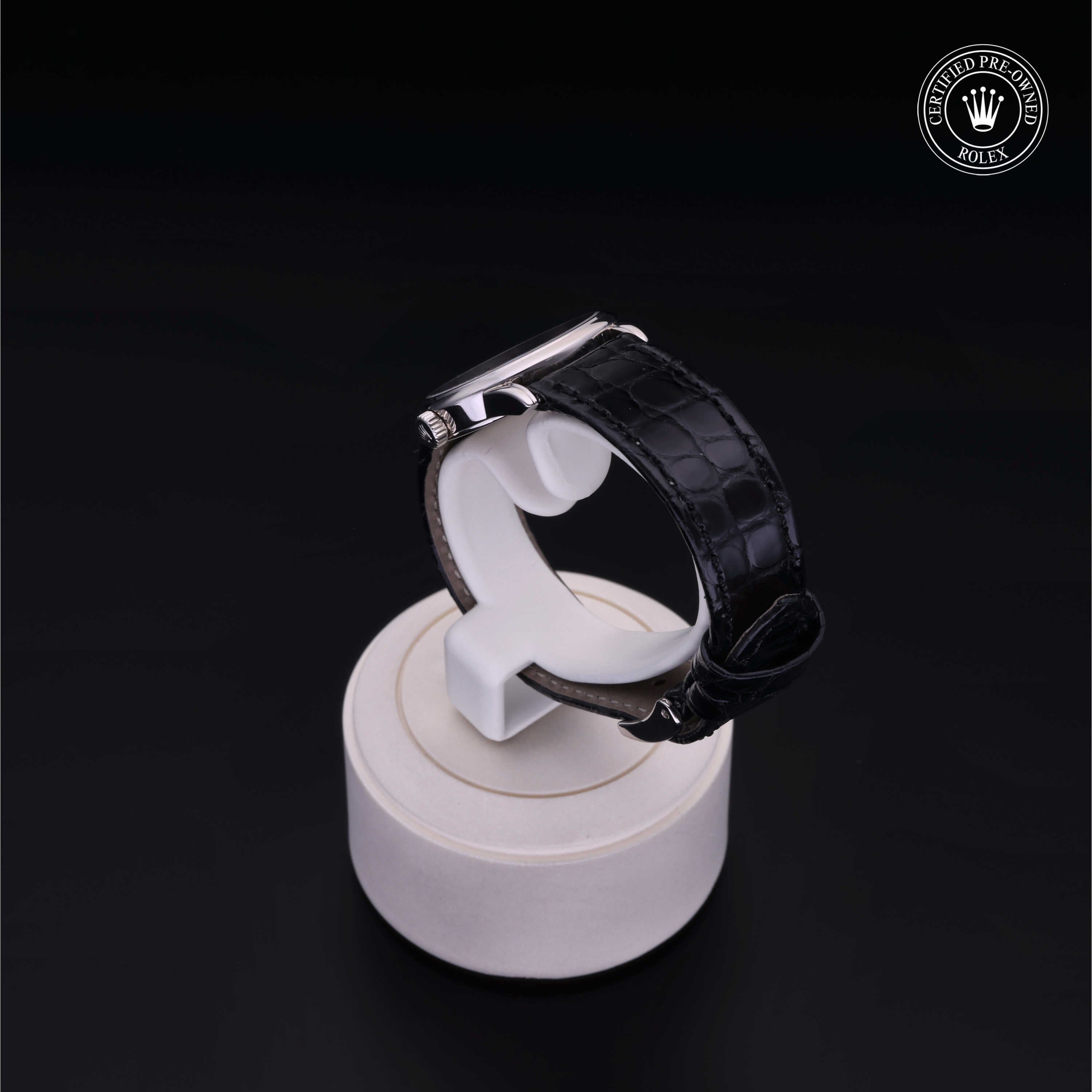 Rolex Certified Pre-owned Cellini M6111/9-0003 front on black background