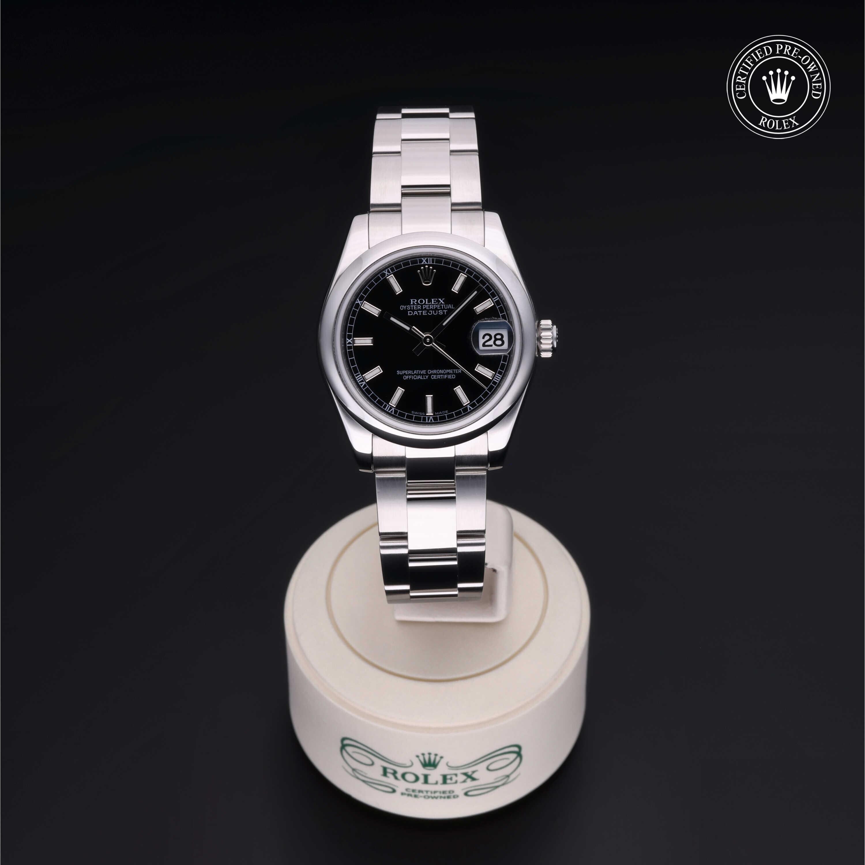 Rolex CPO Lady Datejust M178240 front on white background