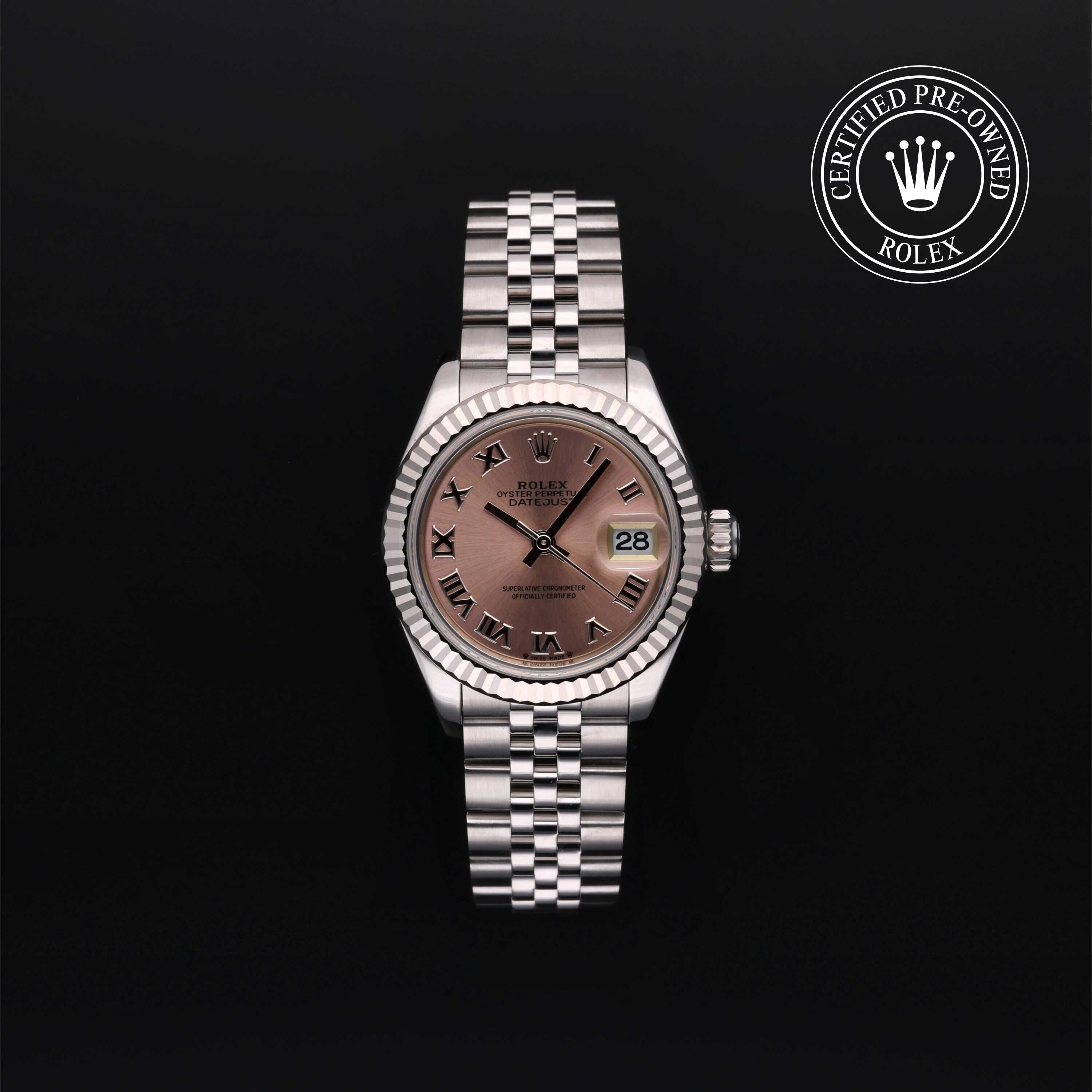 Rolex Certified Pre-owned Lady Datejust M279174-0017 front on black background