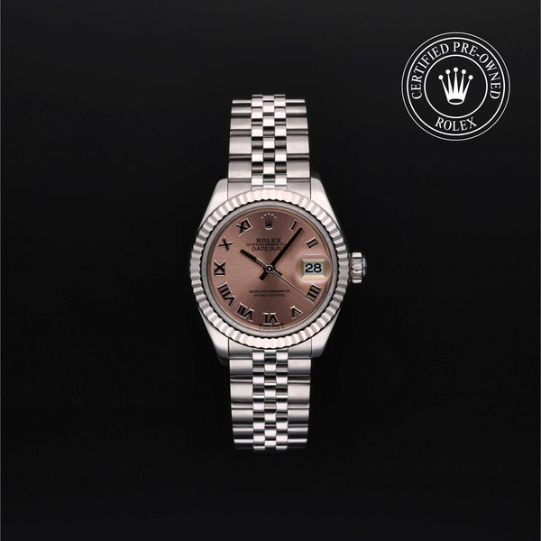 Rolex Certified Pre-owned Lady Datejust M279174-0017 front on black background