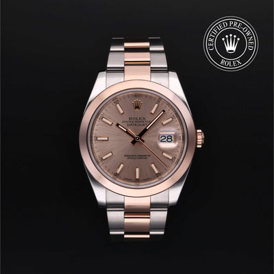 Rolex Certified Pre-owned Datejust M126301-0007 front on black background
